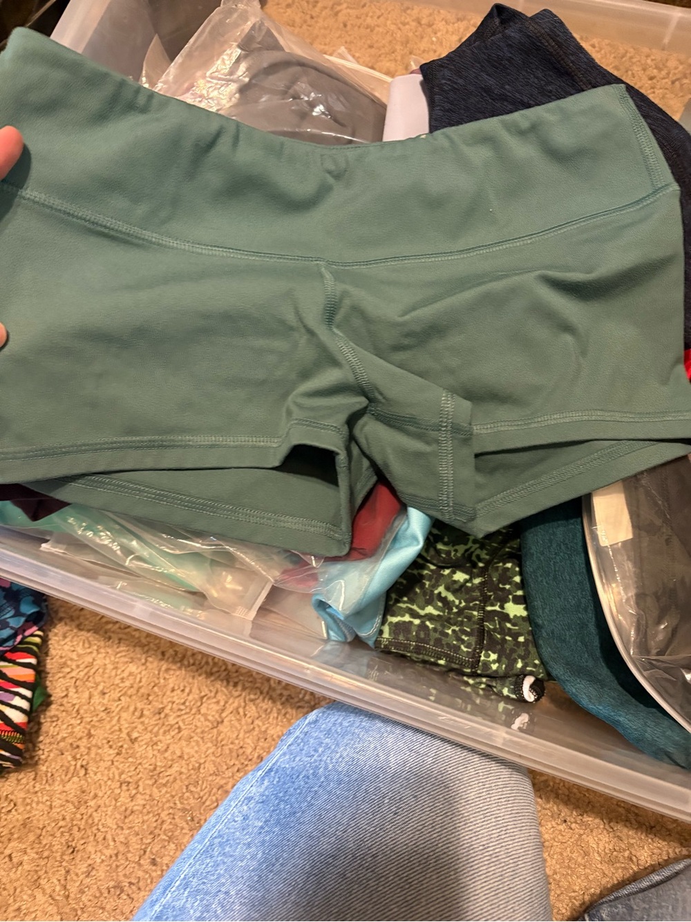 Fleo Sage Green Athletic Shorts - Mid-Rise Performance